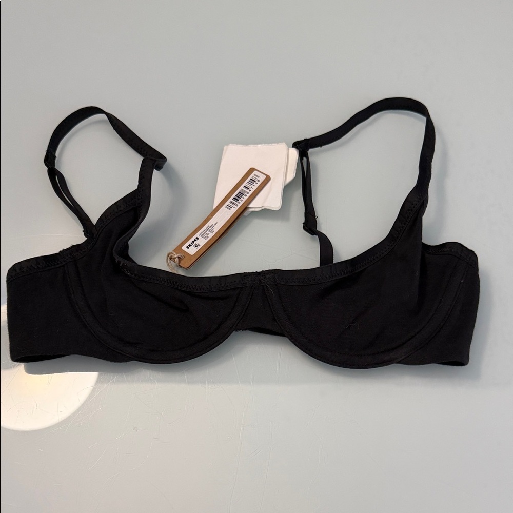 NWT SKIMS Cotton Logo Unlined Demi Bra